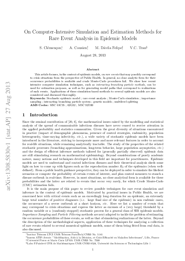 (PDF) On computer-intensive simulation and estimation methods for rare ...