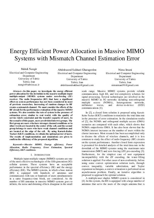 (PDF) Energy Efficient Power Allocation in Massive MIMO Systems with ...