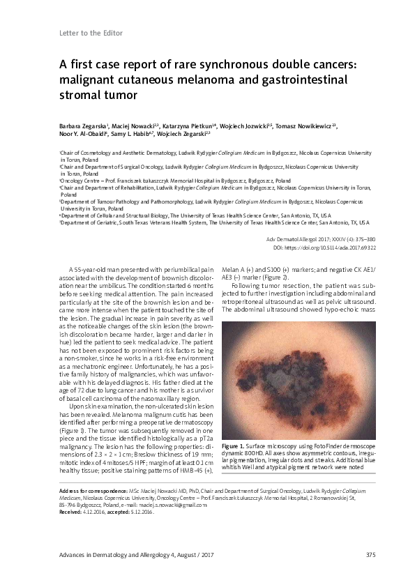 (PDF) A first case report of rare synchronous double cancers: malignant ...