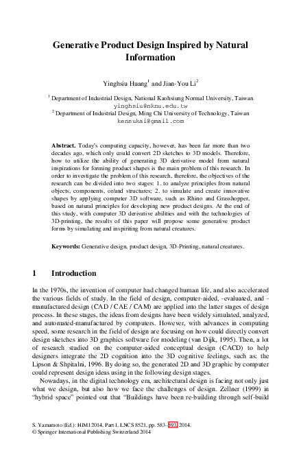 (PDF) Generative Product Design Inspired by Natural Information