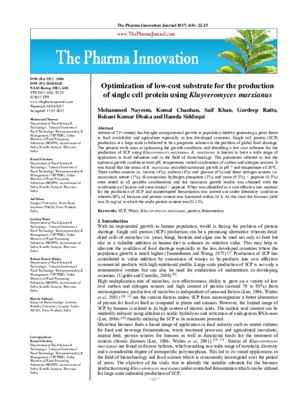 (PDF) Optimization of low-cost substrate for the production of single ...