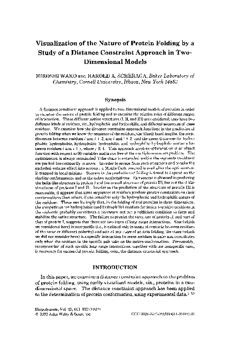 (PDF) Visualization of the nature of protein folding by a study of a ...