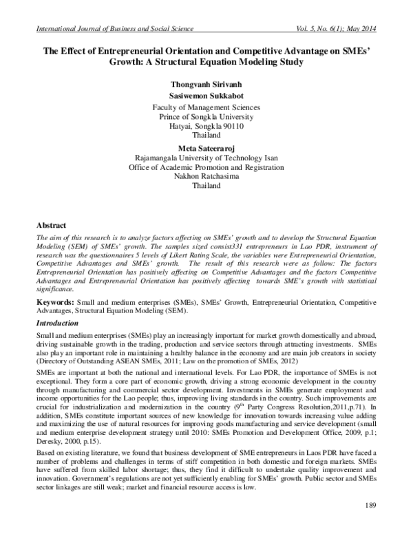 (PDF) The Effect of Entrepreneurial Orientation and Competitive ...