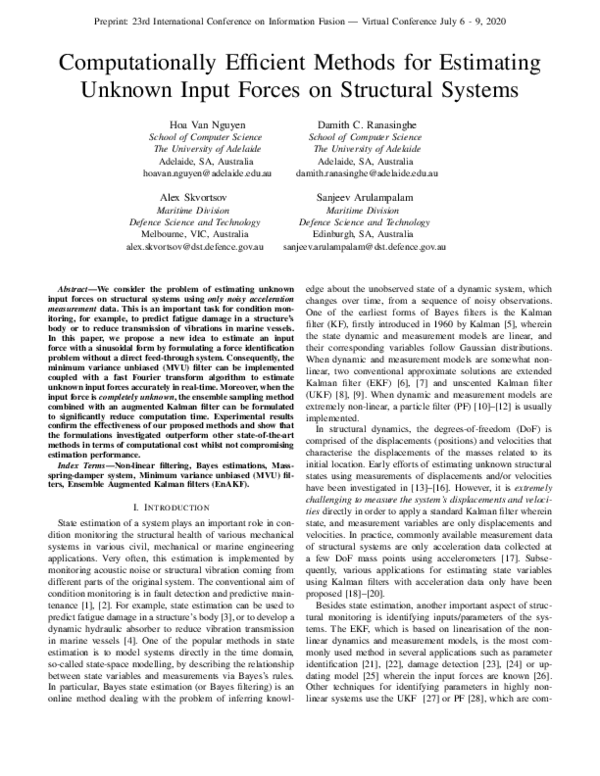 (PDF) Computationally Efficient Methods for Estimating Unknown Input ...