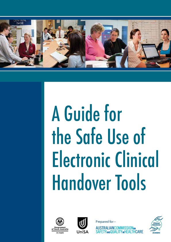 (PDF) A Guide for the Safe Use of Electronic Clinical handover Tool