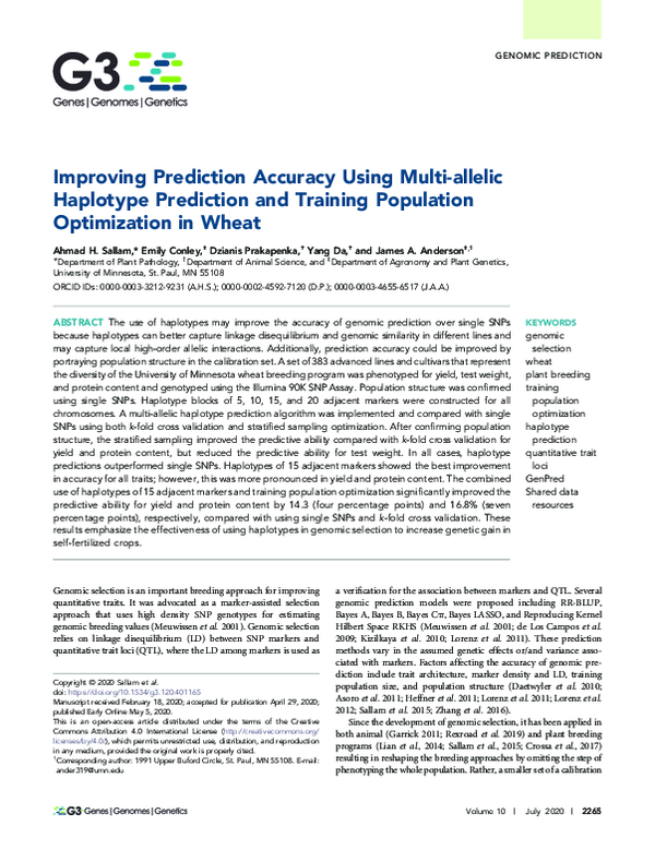 (PDF) Improving Prediction Accuracy Using Multi-allelic Haplotype ...