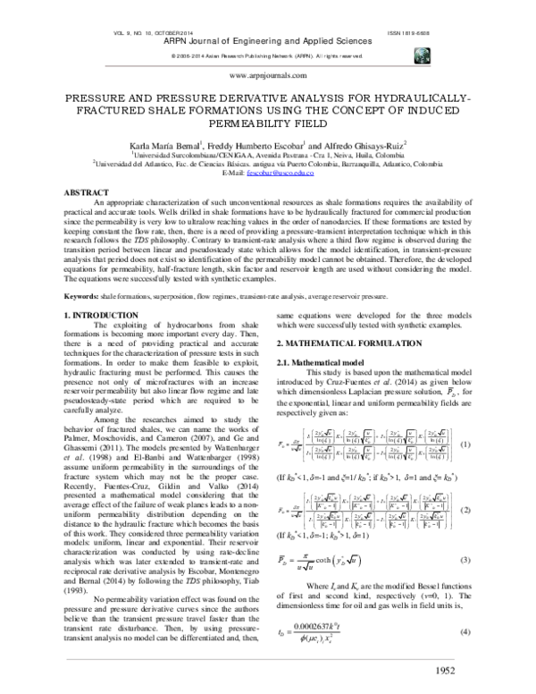 (PDF) Pressure and Pressure Derivative Analysis for Hydraulically ...