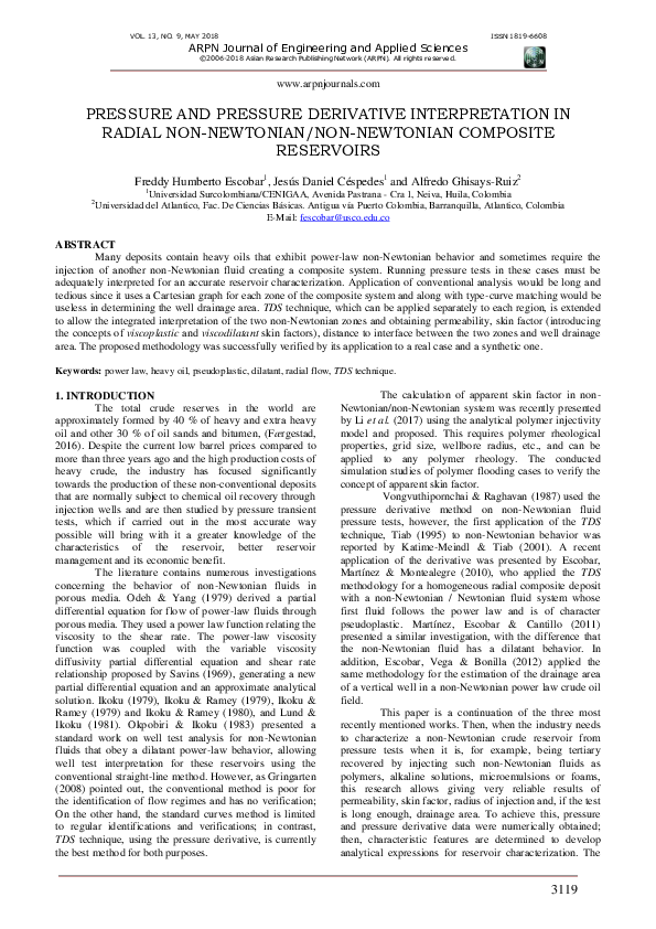 (PDF) PRESSURE AND PRESSURE DERIVATIVE INTERPRETATION IN RADIAL NON ...