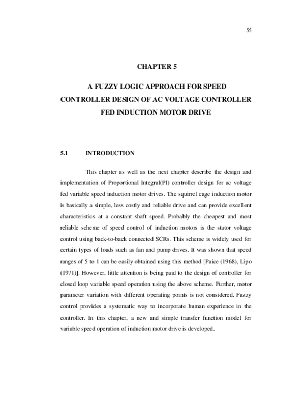 (PDF) A Fuzzy Logic Approach for Speed Controller Design of A.C ...