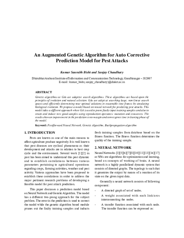 (PDF) An Augmented Genetic Algorithm for Auto Corrective Prediction ...