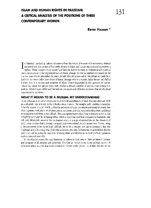 (PDF) Islam and Human Rights in Pakistan: A Critical Analysis of the ...