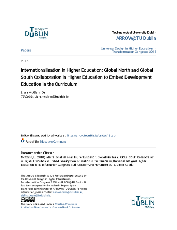 (PDF) Internationalisation in Higher Education: Global North and Global ...