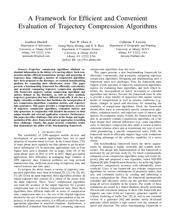 (PDF) A Framework for Efficient and Convenient Evaluation of Trajectory ...