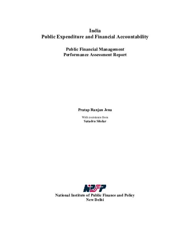 (PDF) India Public Expenditure and Financial Accountability: Public ...