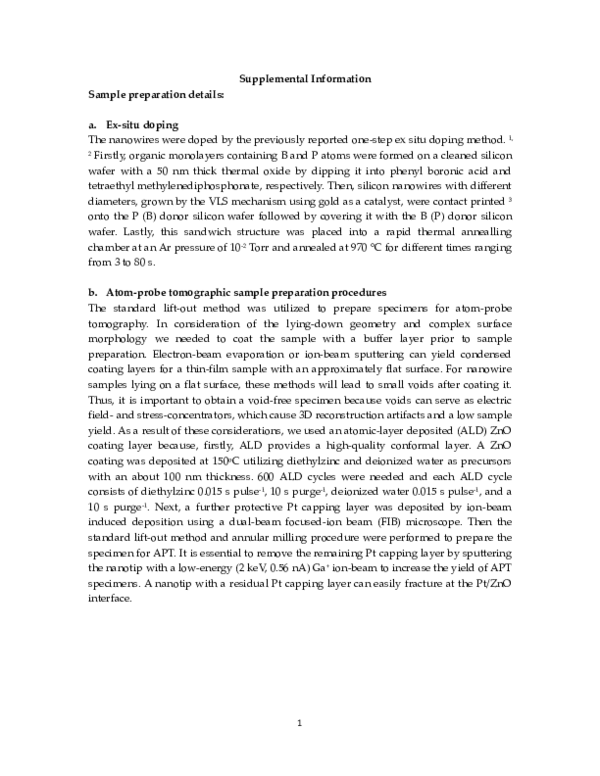 (PDF) Dopant Diffusion and Activation in Silicon Nanowires Fabricated ...