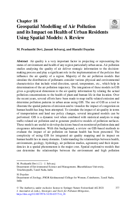 (PDF) Geospatial Modelling of Air Pollution and its Impact on Health of ...