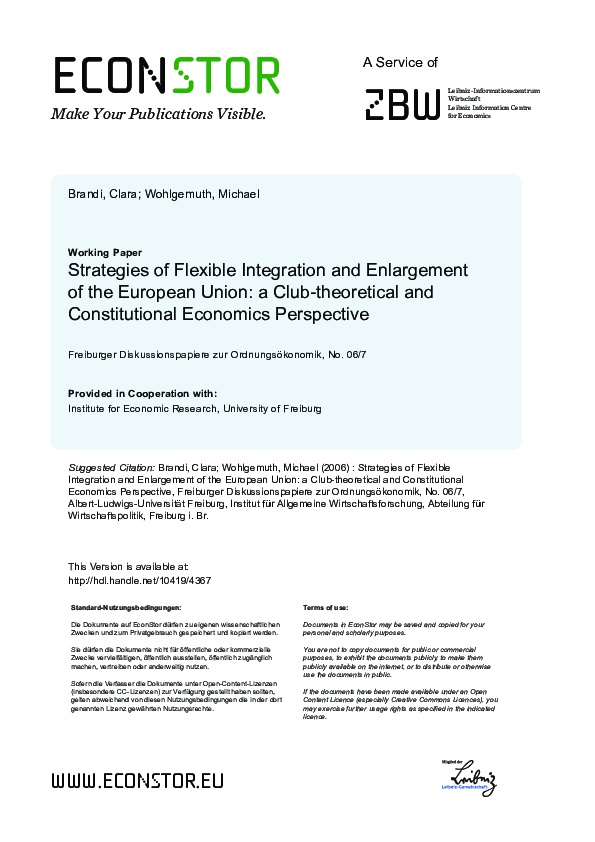 (PDF) Strategies of Flexible Integration and Enlargement of the ...
