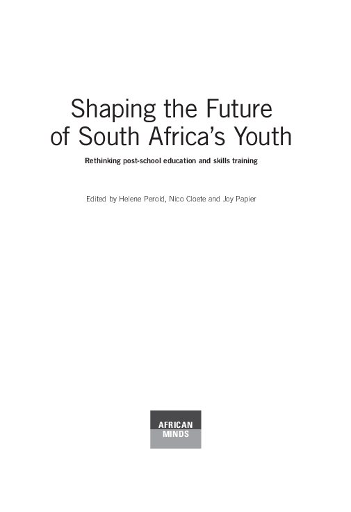 (PDF) Shaping the future of South Africa's youth: rethinking post ...