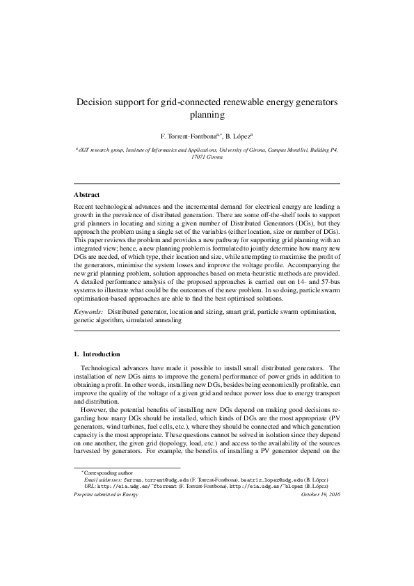 (PDF) Decision support for grid-connected renewable energy generators ...
