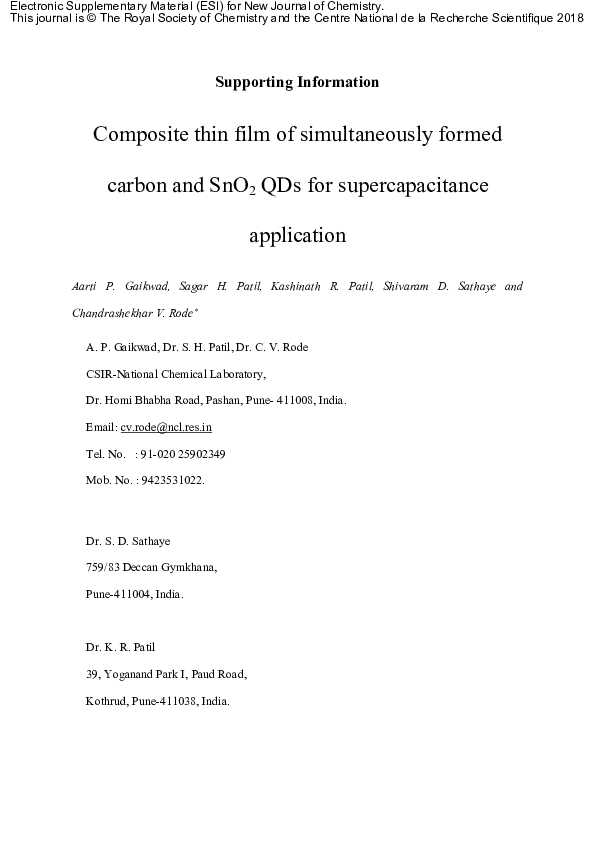 (PDF) A composite thin film of simultaneously formed carbon and SnO2 ...