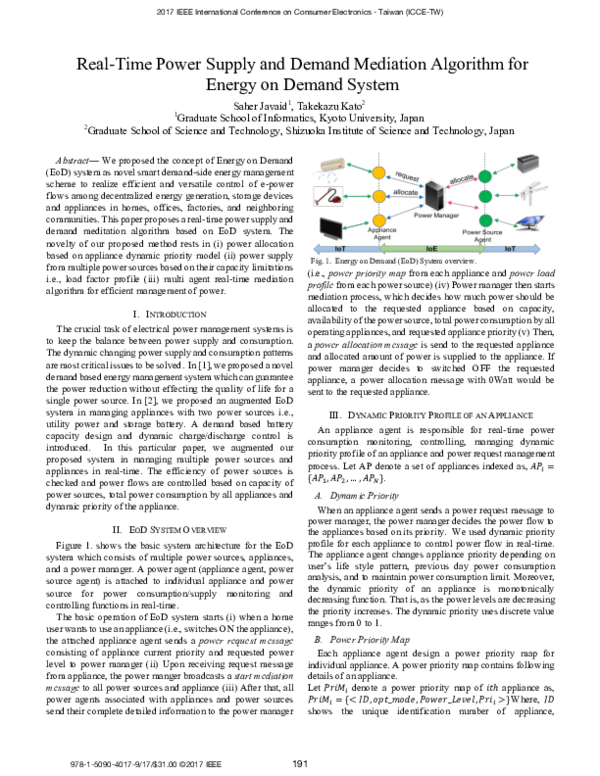 (PDF) Real-time power supply and demand mediation algorithm for Energy ...