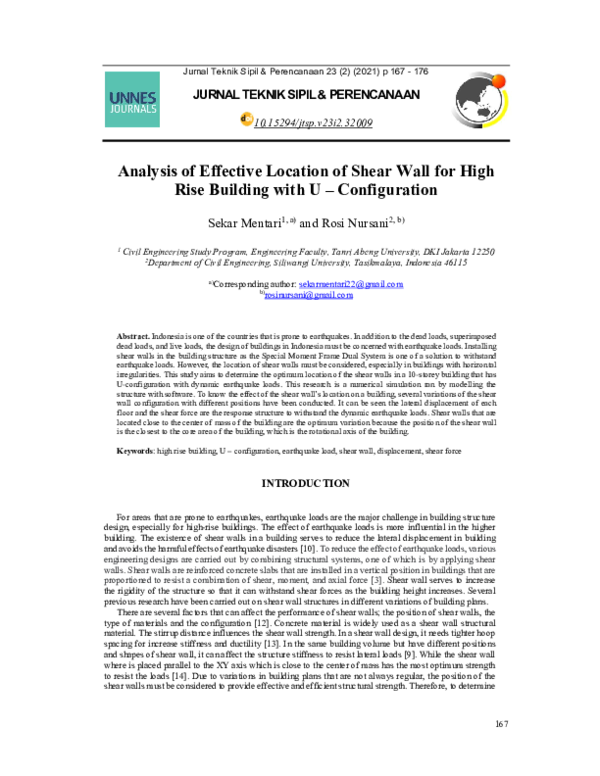 (PDF) Analysis of Effective Location of Shear Wall for High Rise ...