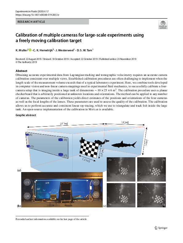(PDF) Calibration of multiple cameras for large-scale experiments using ...