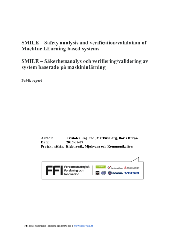 (PDF) SMILE – Safety analysis and verification / validation of MachIne ...
