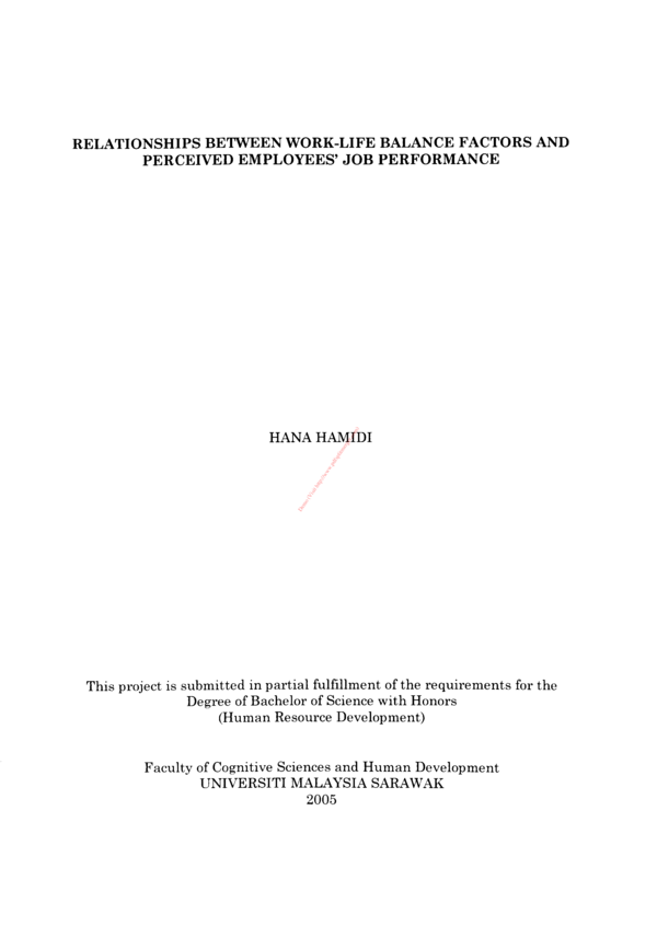 (PDF) Relationships between work - life balance factors and perceived ...