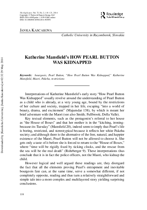(PDF) Katherine Mansfield's HOW PEARL BUTTON WAS KIDNAPPED