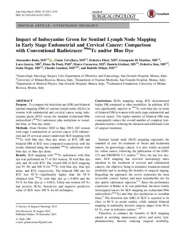 (PDF) Impact of Indocyanine Green for Sentinel Lymph Node Mapping in ...