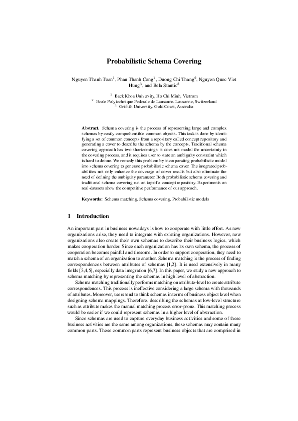 (PDF) Probabilistic Schema Covering