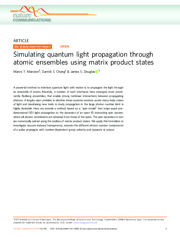 (PDF) Simulating quantum light propagation through atomic ensembles ...