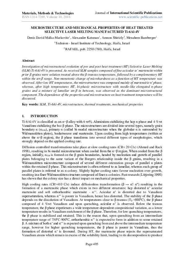 (PDF) Microstructure and Mechanical Properties of Heat Treated ...