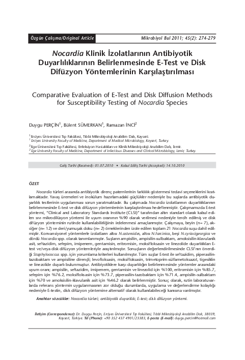 (PDF) [Comparative evaluation of e-test and disk diffusion methods for ...