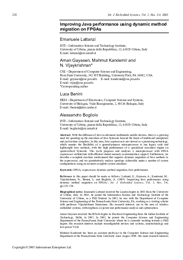 (PDF) Improving Java performance using dynamic method migration on