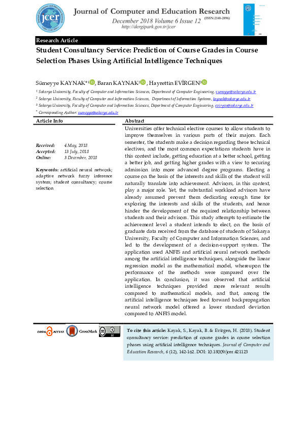 (PDF) Student Consultancy Service: Prediction of Course Grades in ...