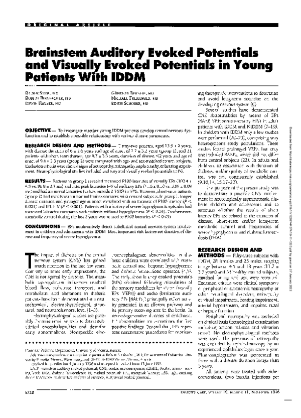 (PDF) Brainstem auditory evoked potentials and visually evoked ...
