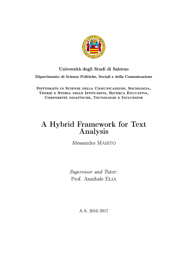 (PDF) A Hybrid Framework for Text Analysis