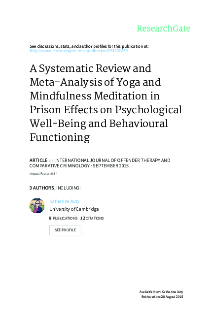 (PDF) A Systematic Review and Meta-Analysis of Yoga and Mindfulness ...