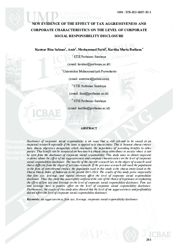 (PDF) New Evidence of The Effect of Tax Aggressiveness and Corporate ...