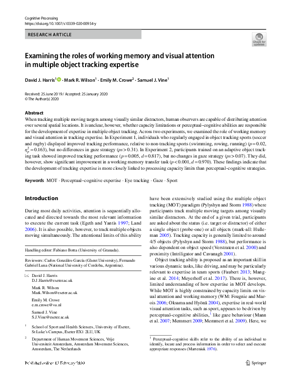 (PDF) Examining the roles of working memory and visual attention in ...