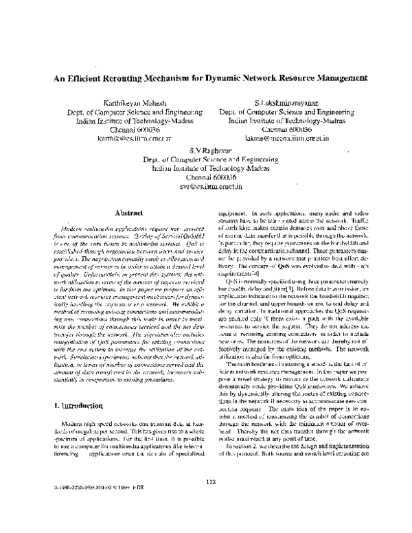 (PDF) An Efficient Rerouting Mechanism for Dynamic Network Resource ...
