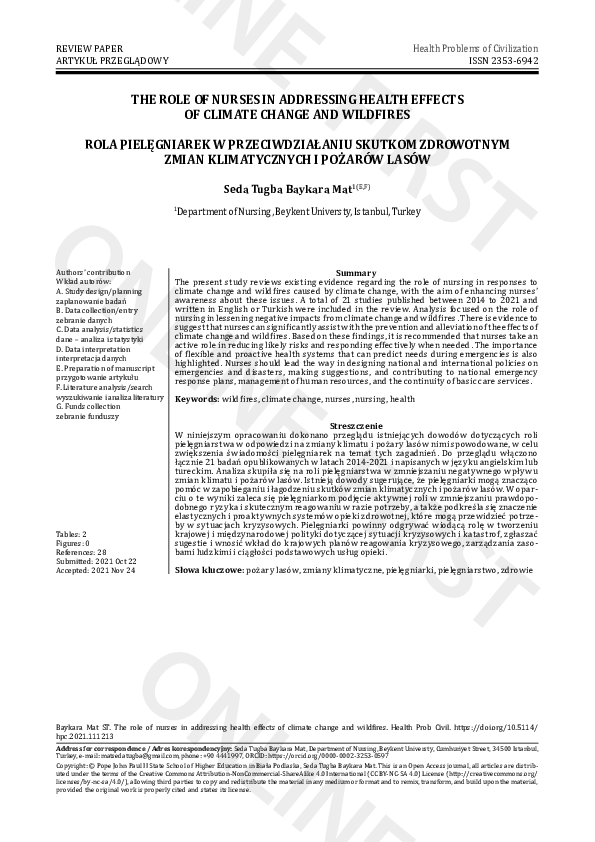 (PDF) The Role of Nurses in Addressing Health Effects of Climate Change ...
