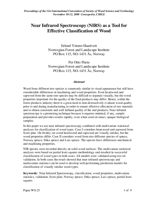 (PDF) Near Infrared Spectroscopy ( NIRS ) as a Tool for Effective ...