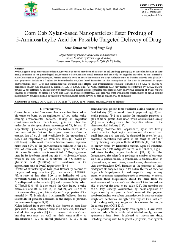(PDF) Corn Cob Xylanbased Nanoparticles Ester Prodrug of 5