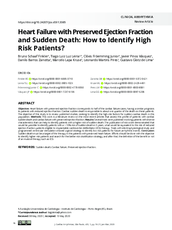 (PDF) Heart Failure with Preserved Ejection Fraction and Sudden Death ...
