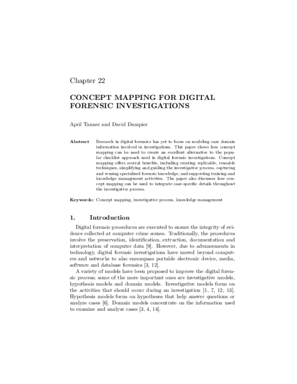 (PDF) Chapter 22 CONCEPT MAPPING FOR DIGITAL FORENSIC INVESTIGATIONS ...
