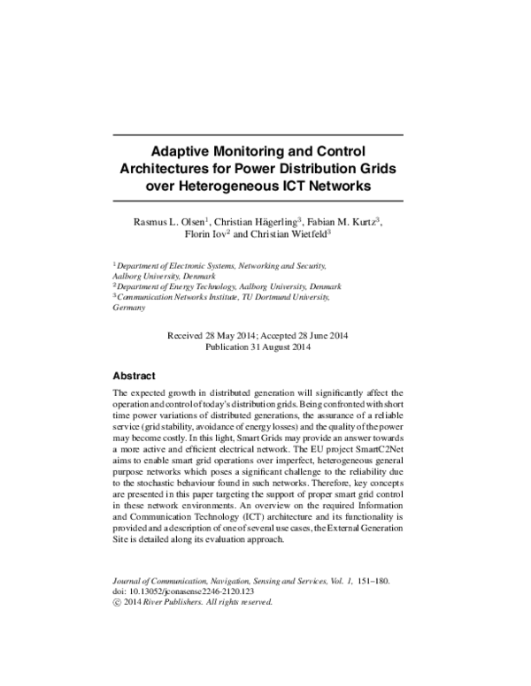 (PDF) Adaptive Monitoring and Control Architectures for Power ...
