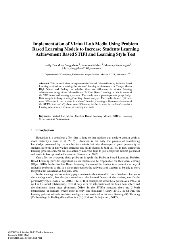 (PDF) Implementation of Virtual Lab Media Using Problem Based Learning ...